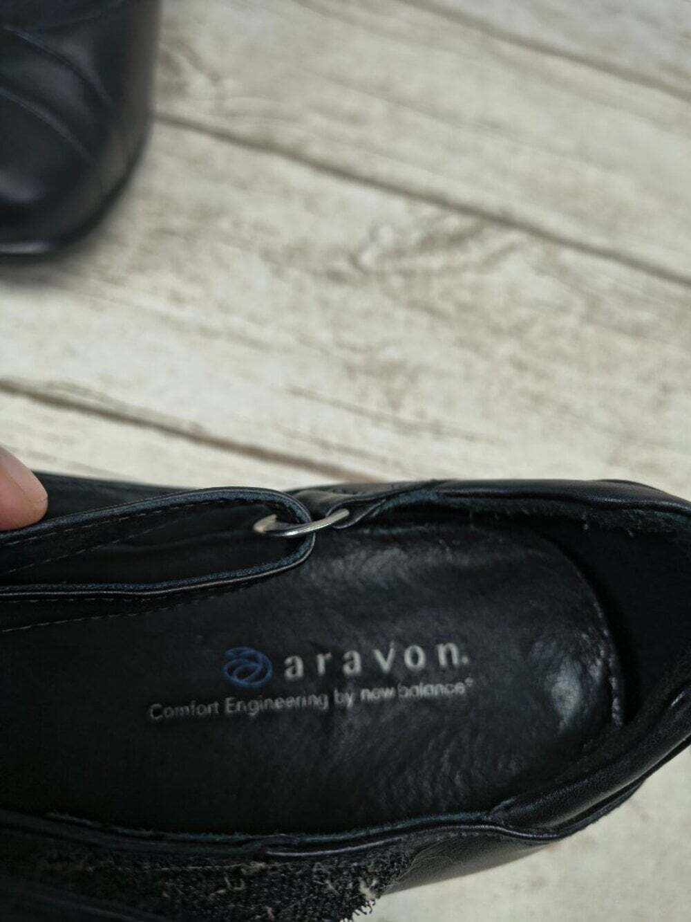 Aravon Black Leather Comfort Mary Jane Shoes Women’s Size 8 EE Extra Wide - Picture 7 of 11